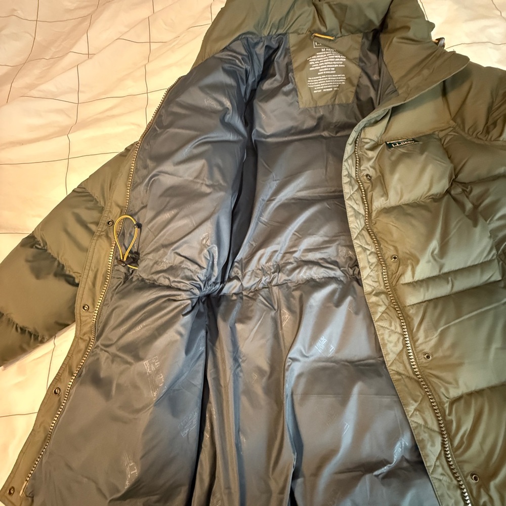 L.L.Bean Women's Mountain Classic Down Parka Kelp Green - Picture 4 of 7